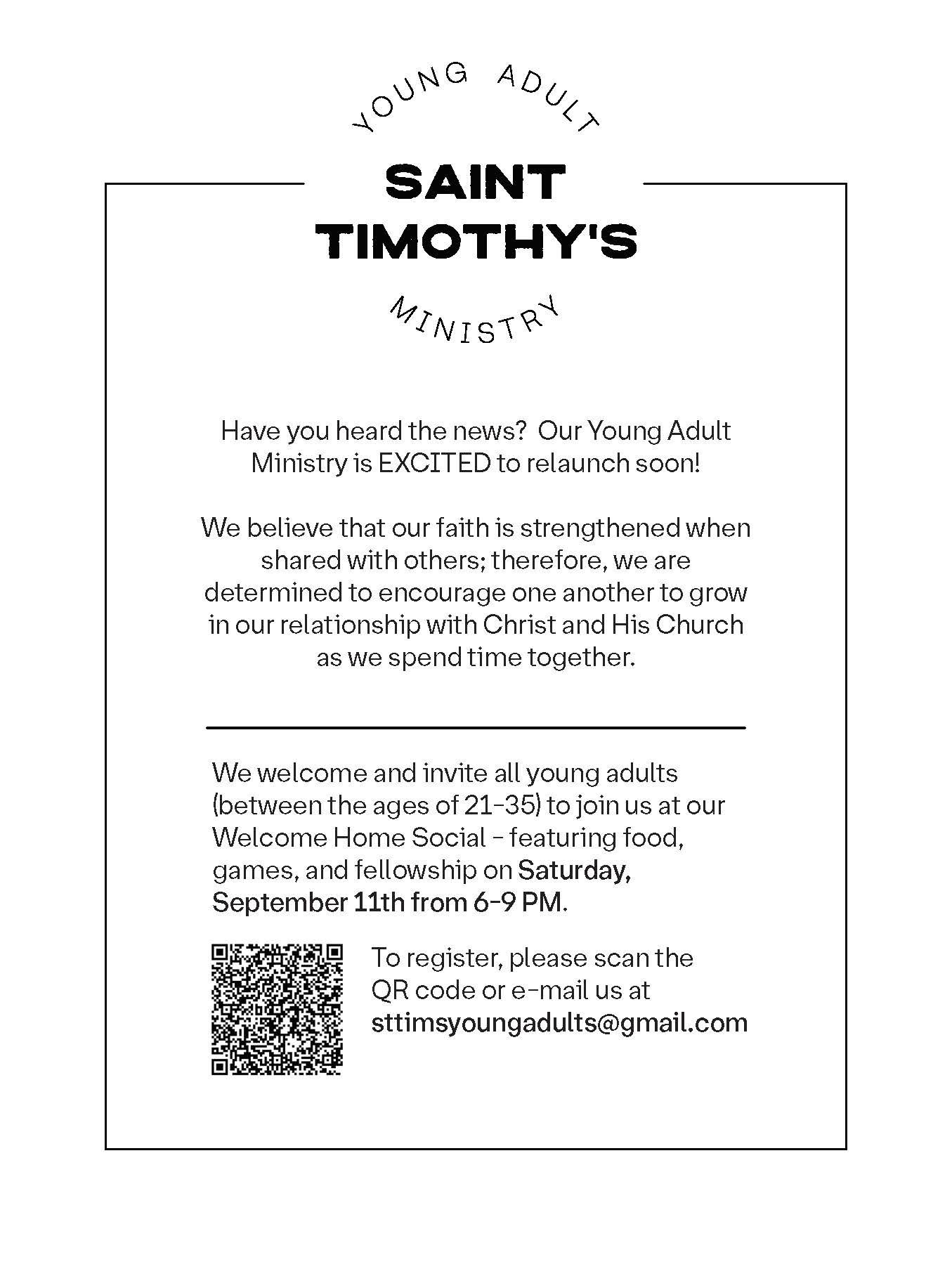 Relaunch Young Adults Ministry